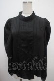 画像1: axes femme POETIQUE / ストライプサテンブラウス M 黒 Y-25-03-21-076-AX-BL-SZ-OS (1)