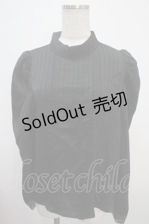 画像: axes femme POETIQUE / ストライプサテンブラウス M 黒 Y-25-03-21-076-AX-BL-SZ-OS