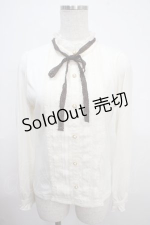 画像: axes femme / リボン付きブラウス風プルオーバー M 生成り Y-25-03-21-077-AX-TO-SZ-ZY