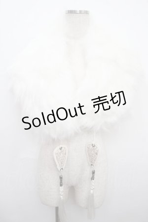 画像: Ozz oneste / OZZ ONESTE×かくりよの宿飯 / ファー付け襟 (大旦那モデル）  ホワイト Y-25-03-21-012-OO-ZA-SZ-ZY