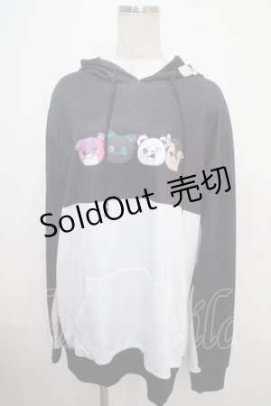 画像: NieR Clothing / プリントフードプルパーカー  黒×白 Y-25-03-21-101-PU-TO-SZ-ZY