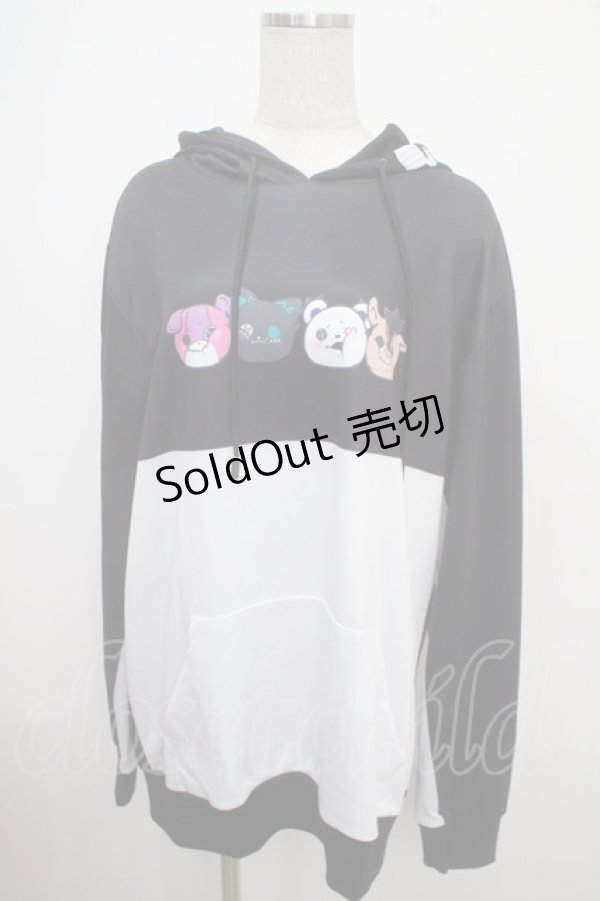 画像1: NieR Clothing / プリントフードプルパーカー  黒×白 Y-25-03-21-101-PU-TO-SZ-ZY (1)