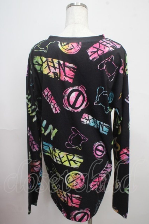 画像2: NieR Clothing / 総柄Tシャツ  黒 Y-25-03-21-102-PU-TO-SZ-ZY (2)