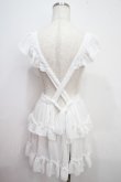 画像2: Pina sweetcollection / ティアードフリルエプロン（梨地）  白 Y-25-03-21-112-LO-OP-SZ-ZY (2)