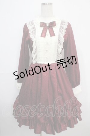 画像: Pina sweetcollection / ローズジャガードワンピース  ワイン Y-25-03-21-117-LO-OP-SZ-ZY