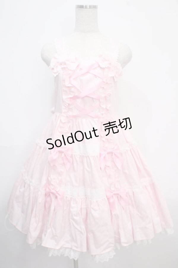 画像1: Angelic Pretty / 肩リボンジャンパースカート  ピンク Y-25-03-21-125-AP-OP-SZ-ZY (1)