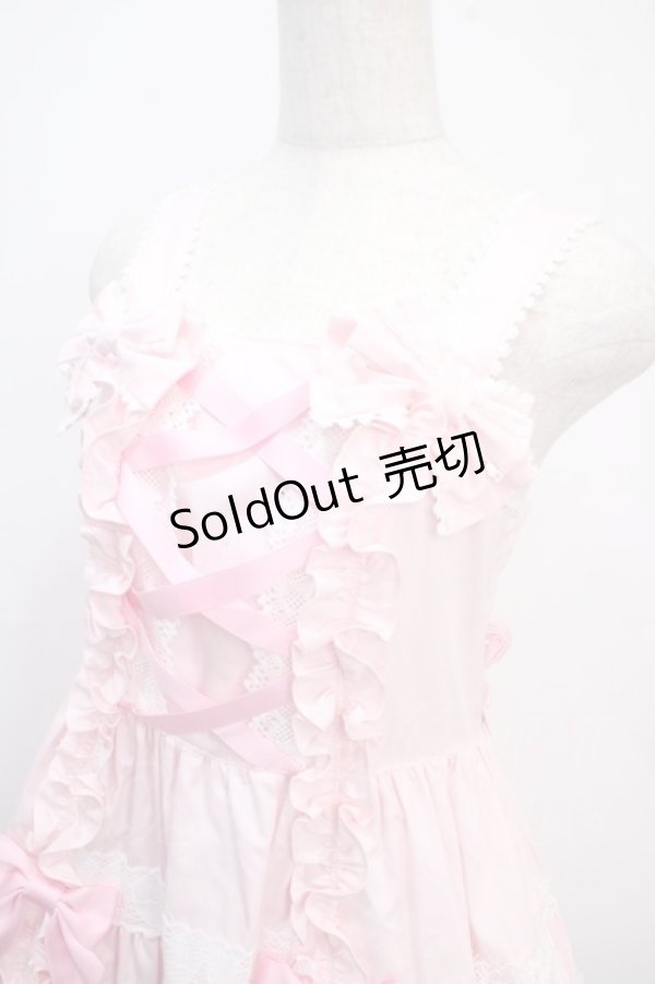 画像3: Angelic Pretty / 肩リボンジャンパースカート  ピンク Y-25-03-21-125-AP-OP-SZ-ZY (3)