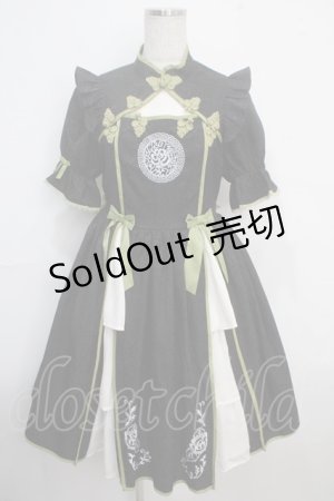 画像: axes femme kawaii / 牡丹刺繍チャイナワンピース M 黒 Y-25-03-21-130-AX-OP-SZ-OS