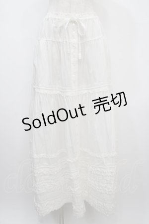 画像: PINK HOUSE / ローンフリルスカート F 白 Y-25-03-21-136-LO-SK-SZ-ZY