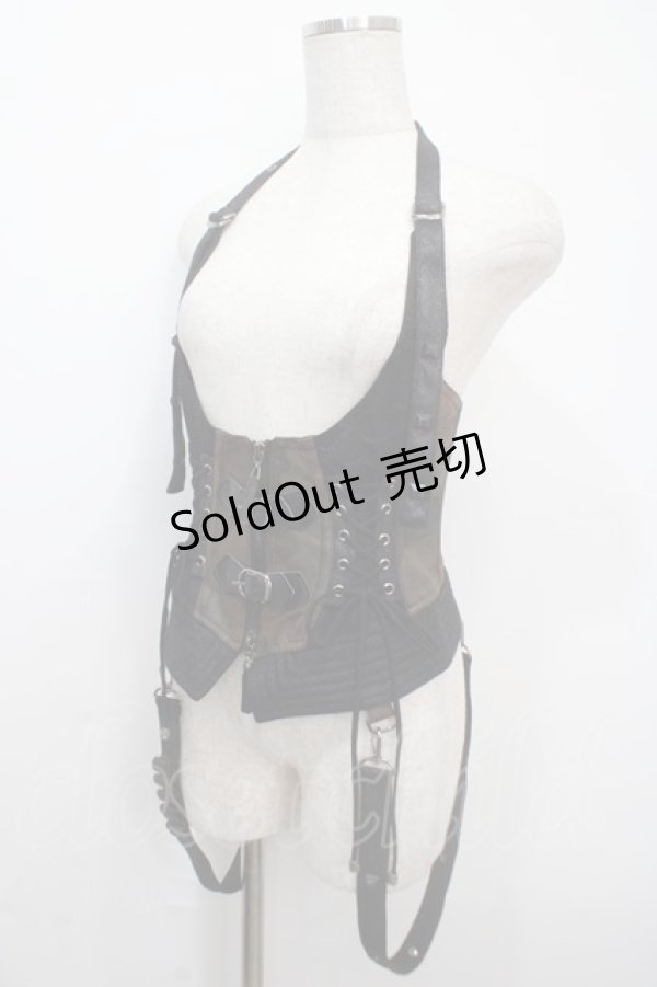 画像3: Qutie Frash / 迷彩ホルタービスチェコルセット  ブラウン×カーキ Y-25-03-21-137-QU-TO-SZ-ZY (3)