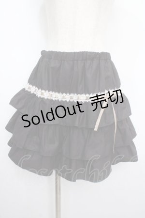 画像: Blue rouge / 三段フリルスカート  黒 Y-25-03-21-138-CA-SK-SZ-ZY