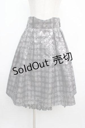 画像: axes femme / メタリック×チェック柄スカート F グレー Y-25-03-21-145-AX-SK-SZ-ZS