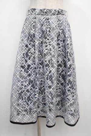 画像: axes femme POETIQUE / チェックプリントレーススカート M 紺 Y-25-03-21-153-AX-SK-SZ-ZY