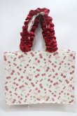 画像1: Maison de FLEUR / チェリープリントスクエアトートバッグ F レッド Y-25-03-21-039-LO-BG-SZ-ZY (1)
