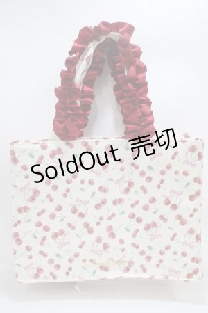 画像: Maison de FLEUR / チェリープリントスクエアトートバッグ F レッド Y-25-03-21-039-LO-BG-SZ-ZT-K018