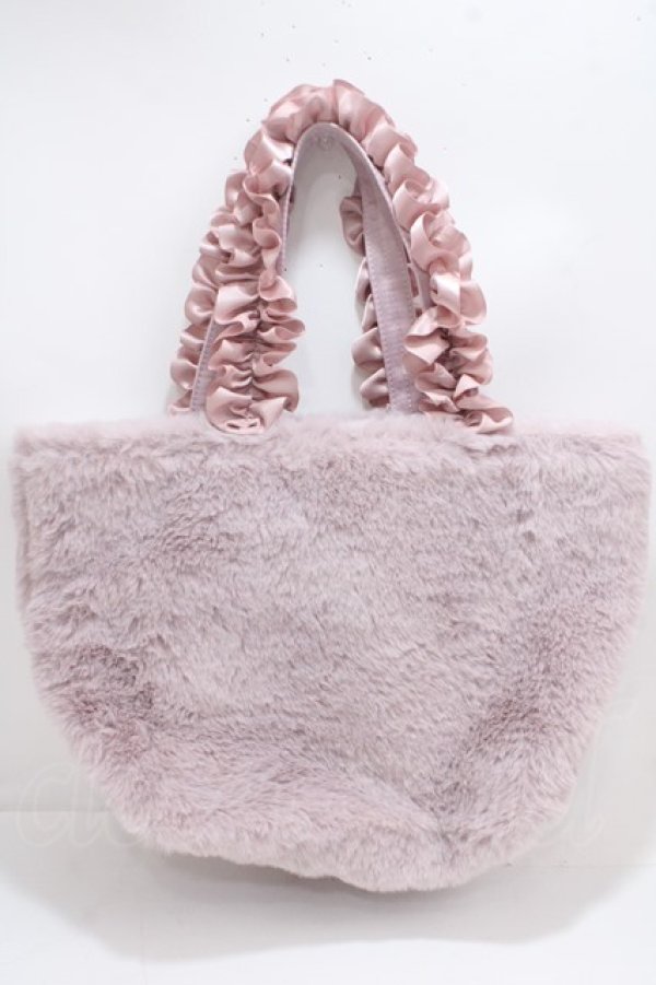 画像2: Maison de FLEUR / メモリアルファーパールフリルハンドルトートバッグ F ラベンダー Y-25-03-21-040-LO-BG-SZ-ZY (2)