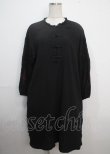 画像1: axes femme / 袖刺繍チャイナ釦シャツワンピース M 黒 Y-25-03-22-071-AX-OP-SZ-ZS (1)