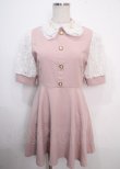 画像1: manon select / レース使いワンピース  ピンク Y-25-03-22-074-LO-OP-SZ-ZY (1)