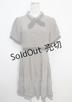 画像: axes femme / クロスタイ付ワンピース F カーキ Y-25-03-22-082-AX-OP-SZ-ZI