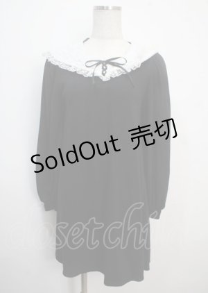 画像: Ank Rouge / レース襟ワンピース  黒 Y-25-03-22-097-CA-OP-SZ-ZT104
