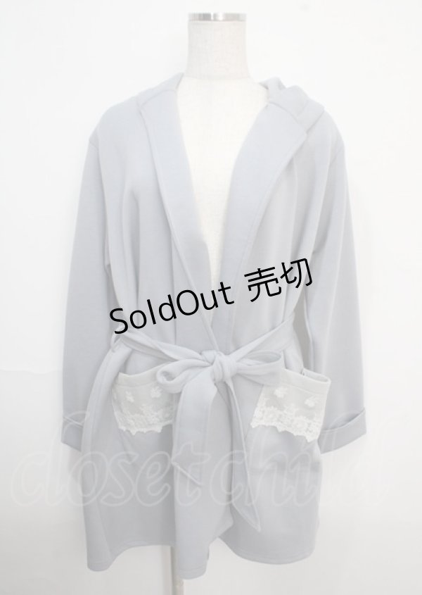 画像1: axes femme / レース使いコーディガン M サックス Y-25-03-22-100-AX-TO-SZ-ZT201 (1)