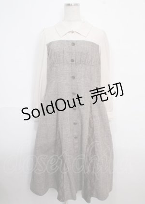 画像: axes femme / チェック柄ビスチェ切替ワンピース F チャ Y-25-03-22-104-AX-OP-SZ-ZT100