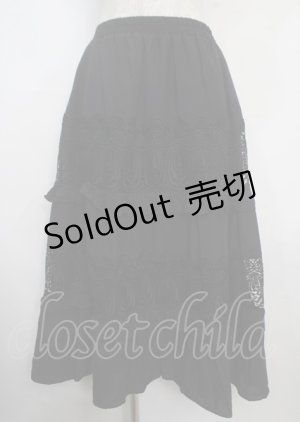 画像: axes femme NOSTALGIE / コットンティアードスカート M 黒 Y-25-03-22-110-AX-SK-SZ-ZY