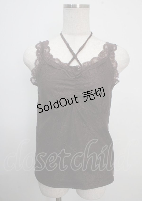 画像1: axes femme / 3WAY総レースタンクトップ F Dブラウン Y-25-03-22-012-AX-TO-SZ-ZY (1)