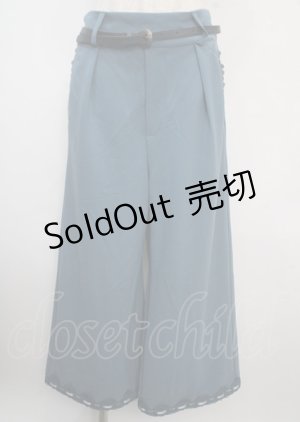 画像: axes femme / ベルト付裾レースワイドパンツ M Bグリーン Y-25-03-22-112-AX-PA-SZ-OS