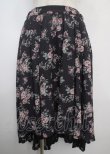画像1: axes femme Red label / ブーケ柄フィッシュテールスカート S 黒 Y-25-03-22-117-PU-SK-SZ-ZI (1)