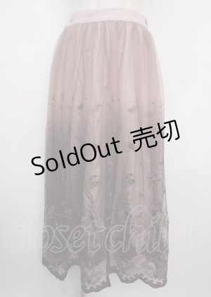 画像: axes femme / グラデチュール刺繍スカート M ワイン Y-25-03-22-120-AX-SK-SZ-ZS