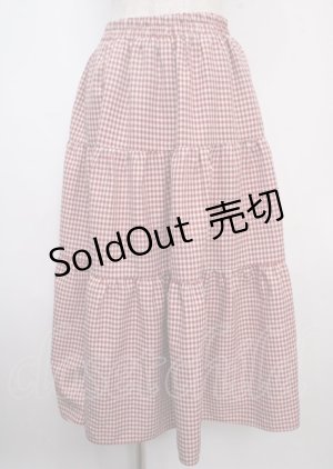 画像: axes femme POETIQUE / ギンガムチェックロングスカート M 赤 Y-25-03-22-121-AX-SK-SZ-ZS