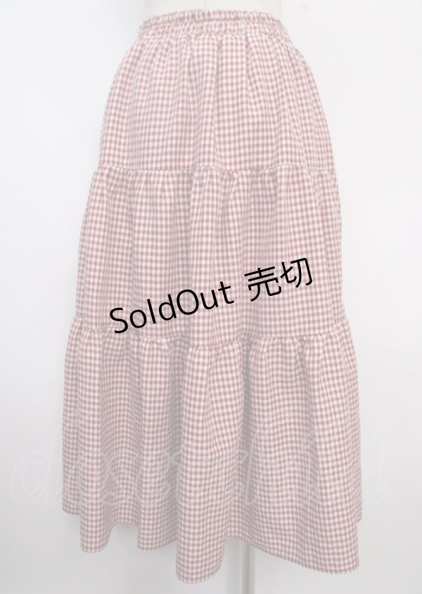 画像2: axes femme POETIQUE / ギンガムチェックロングスカート M 赤 Y-25-03-22-121-AX-SK-SZ-ZS (2)