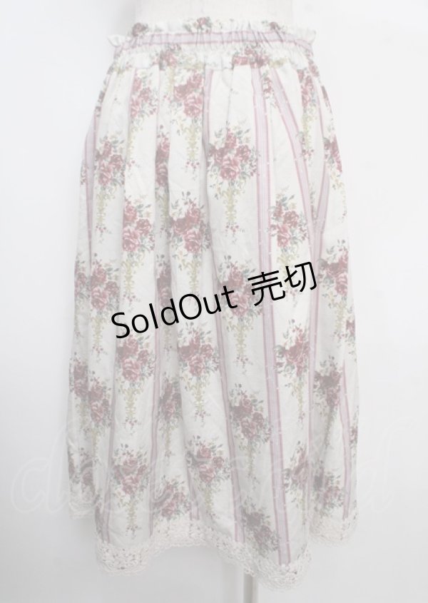 画像2: axes femme / シャンデリアフラワー柄スカート F 生成り Y-25-03-22-122-AX-SK-SZ-ZS (2)