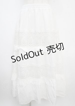 画像: axes femme NOSTALGIE / コットンティアードスカート M 白 Y-25-03-22-123-AX-SK-SZ-ZY