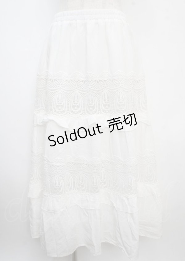 画像1: axes femme NOSTALGIE / コットンティアードスカート M 白 Y-25-03-22-123-AX-SK-SZ-ZY (1)