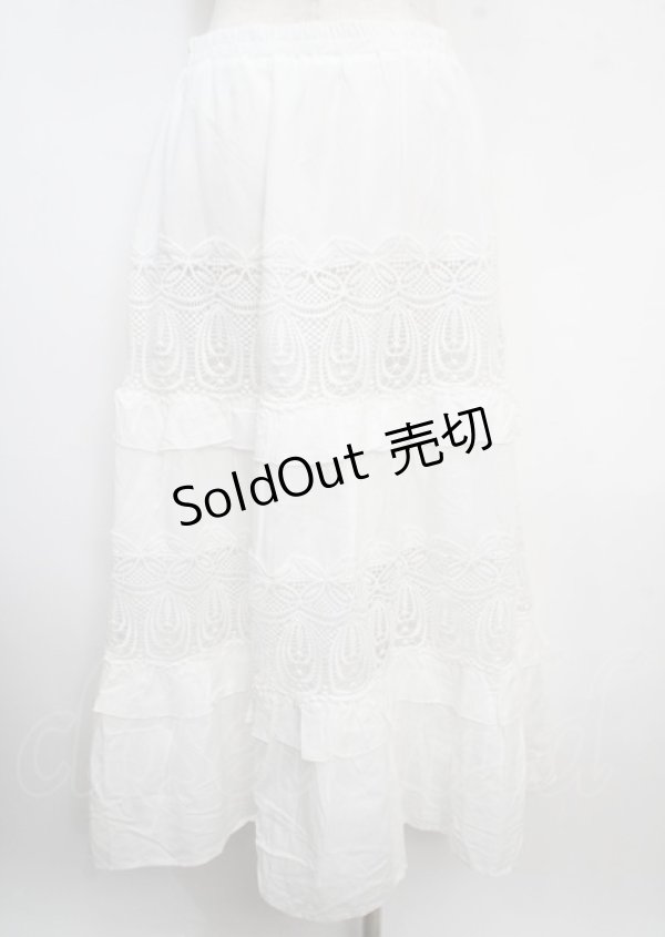 画像2: axes femme NOSTALGIE / コットンティアードスカート M 白 Y-25-03-22-123-AX-SK-SZ-ZY (2)