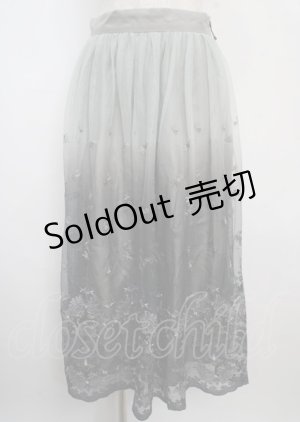 画像: axes femme / グラデチュール刺繍スカート M Dグリーン Y-25-03-22-125-AX-SK-SZ-ZS