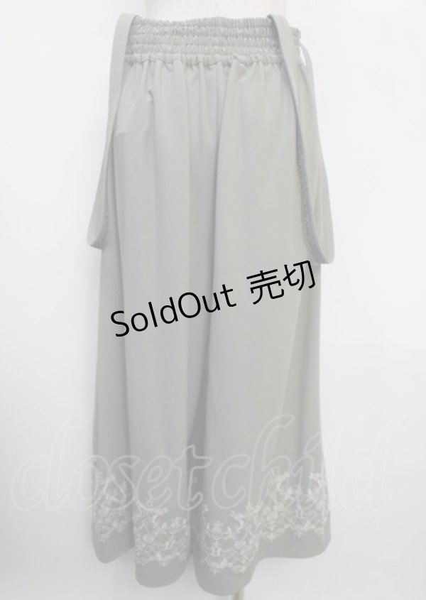 画像2: axes femme / 裾刺繍サス付ワイドパンツ M グリーン Y-25-03-22-126-AX-PA-SZ-ZY (2)