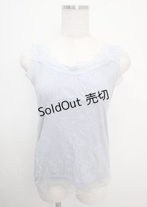 画像1: axes femme / クロス総レース2WAYタンク M ブルー Y-25-03-22-014-AX-TO-SZ-ZY (1)