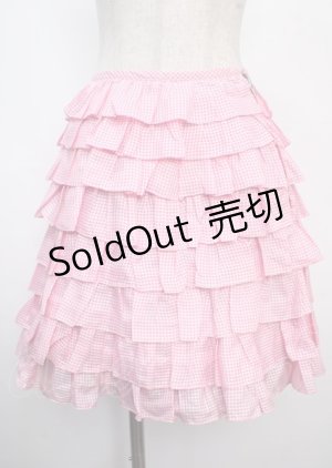 画像: Jane Marple / デニム×ギンガムチェックのリバーシブルスカート M インディゴ×ピンク Y-25-03-22-132-JM-SK-SZ-ZY