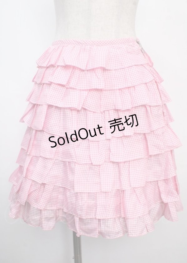 画像1: Jane Marple / デニム×ギンガムチェックのリバーシブルスカート M インディゴ×ピンク Y-25-03-22-132-JM-SK-SZ-ZY (1)