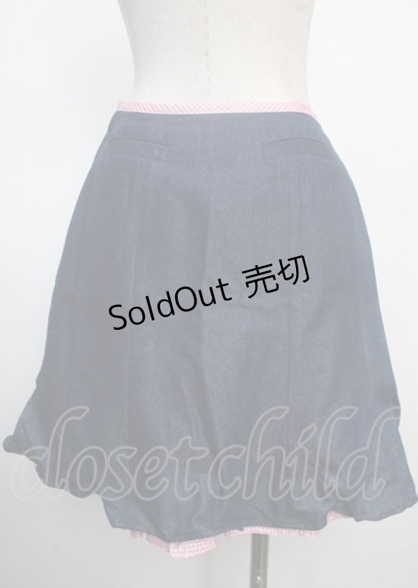 画像4: Jane Marple / デニム×ギンガムチェックのリバーシブルスカート M インディゴ×ピンク Y-25-03-22-132-JM-SK-SZ-ZY (4)