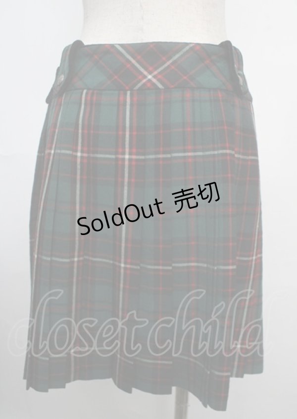 画像2: Jane Marple / タータンチェックのプリーツスカート M グリーン Y-25-03-22-151-JM-SK-SZ-ZT173 (2)