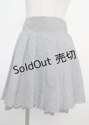 画像: Jamie エーエヌケー / 裾レースプリーツスカート M グレー Y-25-03-22-160-LO-SK-SZ-ZY