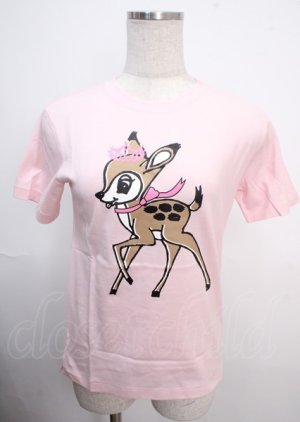 画像: MILK / バンビプリントTシャツ  ピンク Y-25-03-22-022-ML-TO-SZ-ZY
