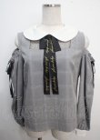 画像1: Ank Rouge / ロゴリボンチェックブラウス  グレー Y-25-03-22-045-CA-BL-SZ-ZY (1)