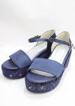 画像1: axes femme POETIQUE / 星座刺繍サンダル L 紺 Y-25-03-23-004-AX-SH-SZ-ZY (1)