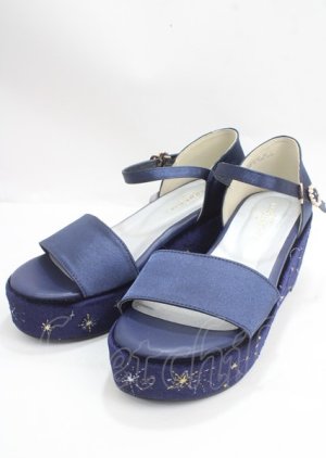 画像: axes femme POETIQUE / 星座刺繍サンダル L 紺 Y-25-03-23-004-AX-SH-SZ-ZY