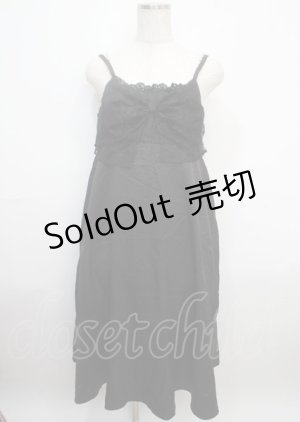 画像: axes femme / ビッグレースリボンキャミワンピース F 黒 Y-25-03-23-050-AX-OP-SZ-ZY